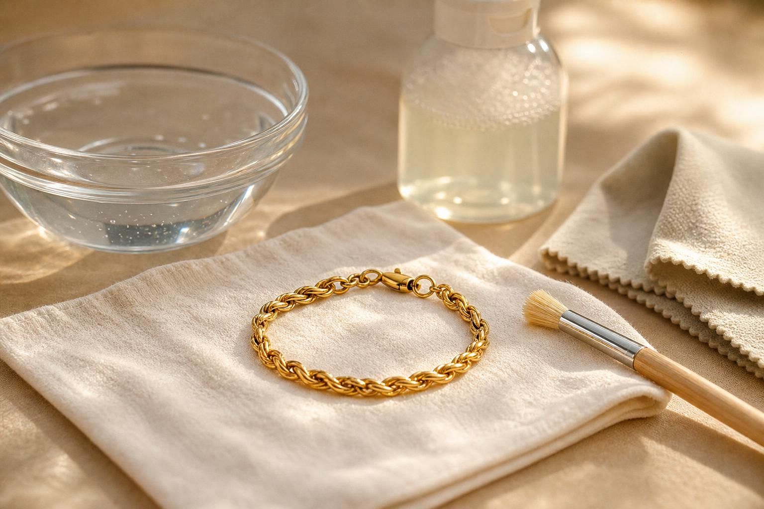 découvrez des méthodes efficaces et sûres pour nettoyer un bracelet en or jaune sans l'endommager, en préservant sa brillance et sa beauté.